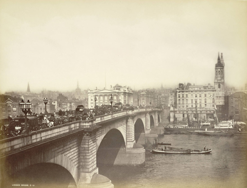 London Bridge in the 19th century.